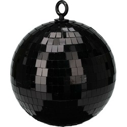 Christmas Decoration disco kerstbal - 1x st - zwart - 18 cm - kunststof - Kerstbal