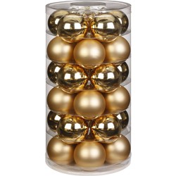30x stuks glazen kerstballen goud 6 cm glans en mat - Kerstbal