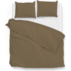 Zo!Home Dekbedovertrek Satinado Real Taupe 260 x 200 220 cm + 2 slopen 60 x 70 cm