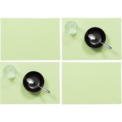 Set van 4x stuks stevige luxe Tafel placemats Plain mintgroen 30 x 43 cm - Placemats