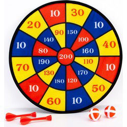 Gerimport Dartbord Junior 37 X 43 Cm Rood/blauw/geel 5-delig