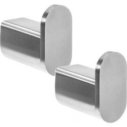 XIVADA Handdoekhaakje Dona - Inclusief schroefset - Zilver - Set van 2