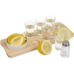 Out of the blue Serveerplank - Tequilla - 9-delig - Shotglazen