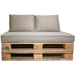 2L Home&Garden Palletkussenset Zandkleurig - 3-delige set palletkussen met 2 rugkussens