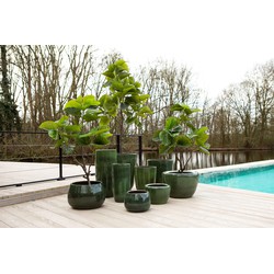 PTMD Bloempot Gommes - 55x55x61 cm - Keramiek - Groen - Set van 3