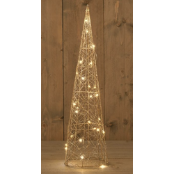 Metal Cone Gold 60Cm 30Led Warm White - 50Cm Clear Lead