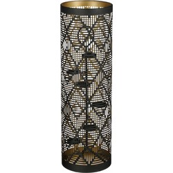 Mica Decorations Lantaarn Black - 26x26x80 cm - Ijzer - Zwart