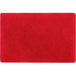 Spirella badkamer vloer kleedje/badmat tapijt - hoogpolig en luxe uitvoering - rood - 50 x 80 cm - Microfiber - Badmatjes