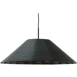 Kave Home - Lampenkap voor plafondlamp Saranella van zwart synthetisch rotan Ø 70 cm