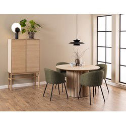 Eetkamerstoel Groen - Zithoogte 48cm - 56x55x80,5cm - Skive - Set van 2