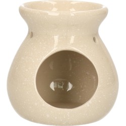 Ideas4seasons Geurbrander - amberblokjes/geurolie - keramiek - creme wit - D10 x H10 cm - Geurbranders