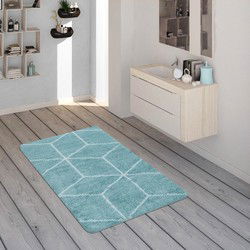 Badkamer Vloerkleed Kaurela - Turquoise - 50x80 cm