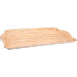 Dienblad - naturel - bamboe/fineerhout - 45x31x2 cm - rechthoekig - Dienbladen