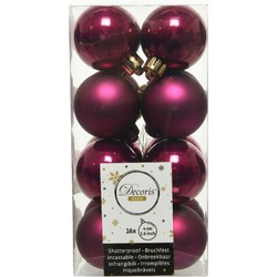 16x stuks kunststof kerstballen framboos roze (magnolia) 4 cm glans/mat - Kerstbal