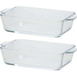 2x Mini ovenschaal rechthoekig 500 ml 20 x 11 x 5 cm - Ovenschalen