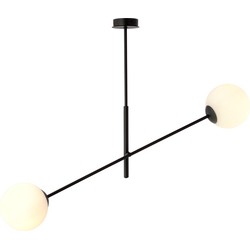 moderne hanglamp Parisi Zwart 2-lichts