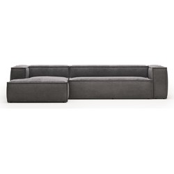 Kave Home - 4-zitsbank Blok grijze corduroy met chaise longue links 330 cm