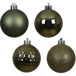 Kerstbal kunststof assorted rosemary green