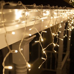 Groenovatie LED IJspegelverlichting, Kerst, 10 Meter, 400 Lampjes, IP44, Doorkoppelbaar, Warm Wit