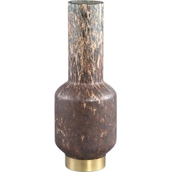 PTMD Madelin Brown glass vase with gold base round L