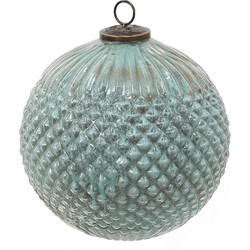 Clayre & Eef Kerstbal XL  Ø 20 cm Groen Glas Kerstdecoratie