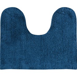 MSV WC/Badkamerkleed/badmat voor op de vloer - blauw - 45 x 35 cm - Badmatjes