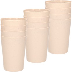 20x drinkbekers van afbreekbaar bio-plastic 290 ml in het eco-beige - Drinkbekers