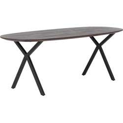 Eettafel Bruin Ovaal Mangohout - 200cm - Tafel Genève - Giga Meubel