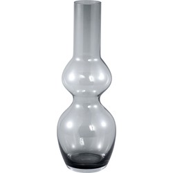 PTMD Joly Grey glass vase long bulb shape S