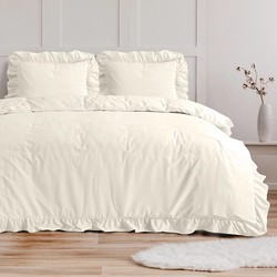 Sleeptime Ruffles Dekbedovertrek Creme-2-persoons (200 x 200/220 cm)