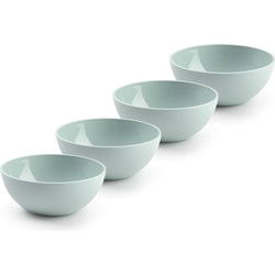 Plasticforte kommetjes/schaaltjes - 4x - kunststof - 12x5cm- mintgroen - Kommetjes