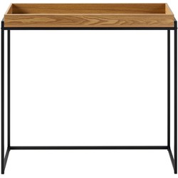 Console met opstaande rand en zwarte metalen poten - L100 cm