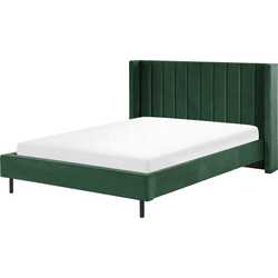 VILLETTE  - Tweepersoonsbed - Donkergroen - 160 x 200 cm - Fluweel