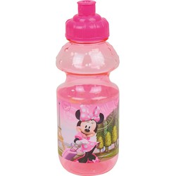 Disney Minnie MouseA drinkfles/drinkbeker/bidon met drinktuitje - roze - kunststof - 350 ml - Schoolbekers