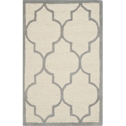 Safavieh Trellis Indoor handgetuft vloerkleed, Cambridge collectie, CAM134, in ivoor & zilver, 91 X 152 cm