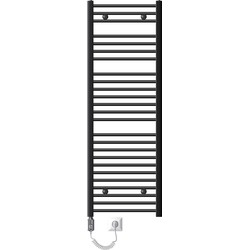 Elektrische badkamerradiator met verwarmingselement 1200W 500x1500 mm antraciet gebogen met zijaansluiting LuxeBath
