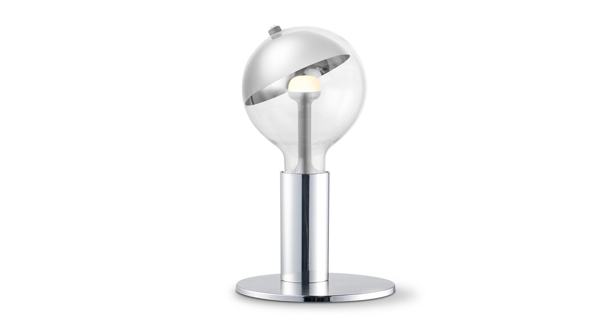 Move Me tafellamp Side - chroom / Sphere 5,5W - zilver