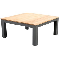 Midori coffee table 75x75cm. alu dark grey/teak