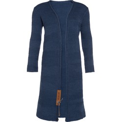 Knit Factory Sol Lang Gebreid Dames Vest - Jeans - 36/38