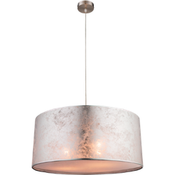 Moderne hanglamp met doorzichtige kap | Metallic I | Hanglamp | Zilver | Woonkamer | Eetkamer