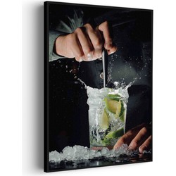 Muurwerken Akoestisch Schilderij - Cocktail Bar 02 - Geluidsdempend Wandpaneel - Wanddecoratie - Geluidsisolatie - BASIC (AW 0.65) L (72X100)