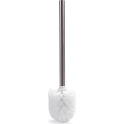 MSV WC/Toiletborstel los model - witte kunststof borstel - RVS steel - D8 x 32 cm - Toiletborstels