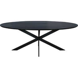 Starfurn Eiken eettafel Ferris | Ovaal 210 cm | Zwart