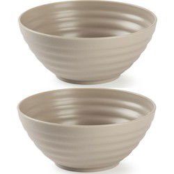 Plasticforte Schaaltjes - 4x - taupe - kunststof - 14 x 6.5 cm - Kommetjes
