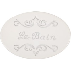 Clayre & Eef Zeepbakje 13x9x3 cm Wit Keramiek