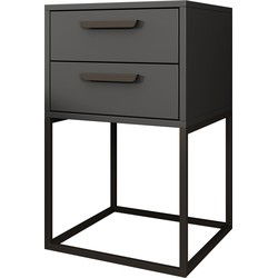 Meubella - Nachtkastje Sylvester 8 - Antraciet - 40 cm