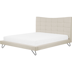 Beliani LANNION - Tweepersoonsbed-Beige-Polyester