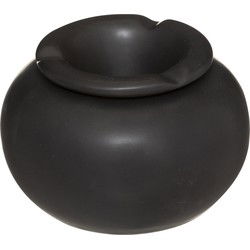 Atmosphera Terras asbak - stormasbak - keramiek - zwart - 13 x 9 cm - Asbakken