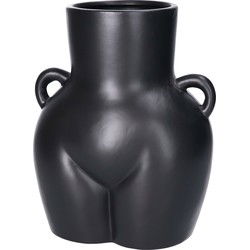Vaas Butt vrouwenlichaam - porselein - 18 x 15 x 22 cm - zwart - Vazen
