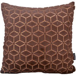 Brown/Gold Geometric | 45 x 45 cm | Kussenhoes | Polyester